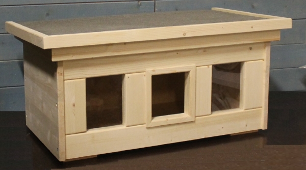 Katzenhaus XL mit 25 Watt Heizung vollisoliert Boden, Wände und Dach